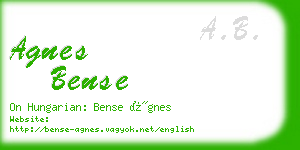 agnes bense business card